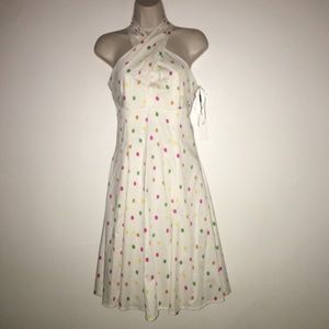 Vicky Tiel Dots Dress Size S, Cotton Spandex